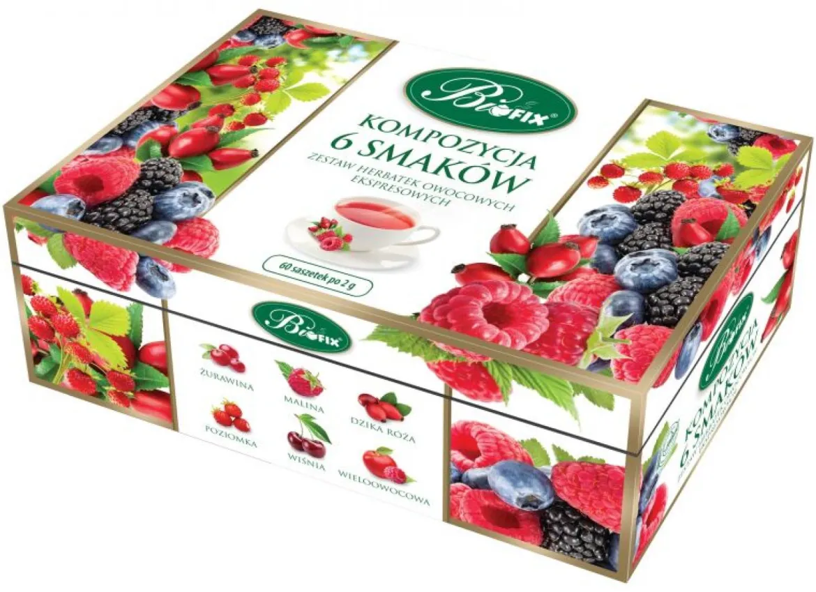Kompozycja 6 smaków Herbatka owocowa ekspresowa 60x2,0g BiFix