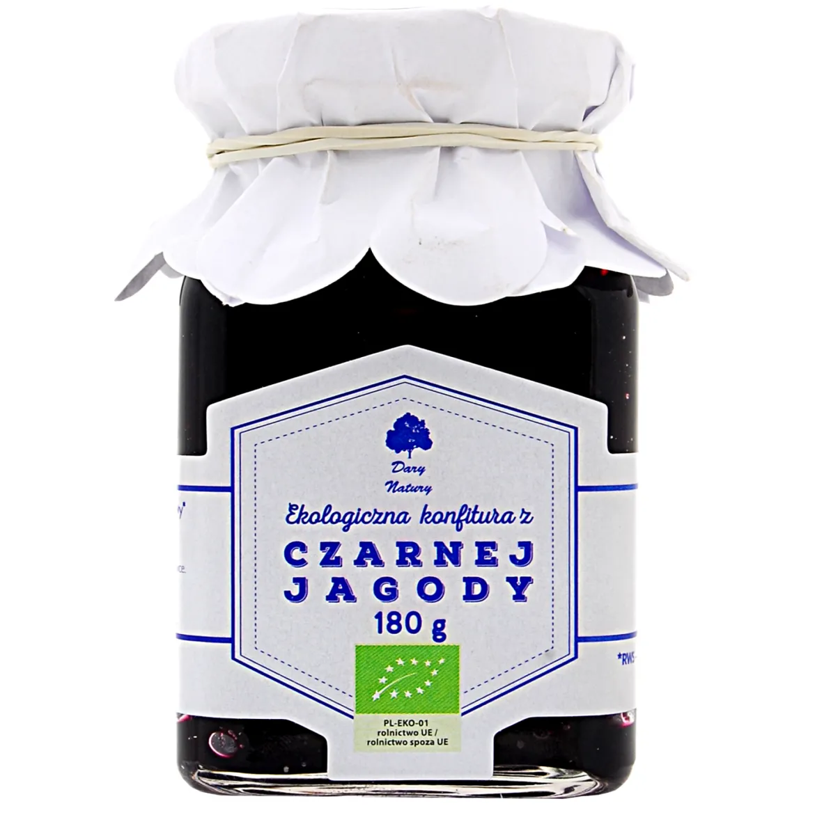 Konfitura z czarnej jagody EKO 180g Dary Natury