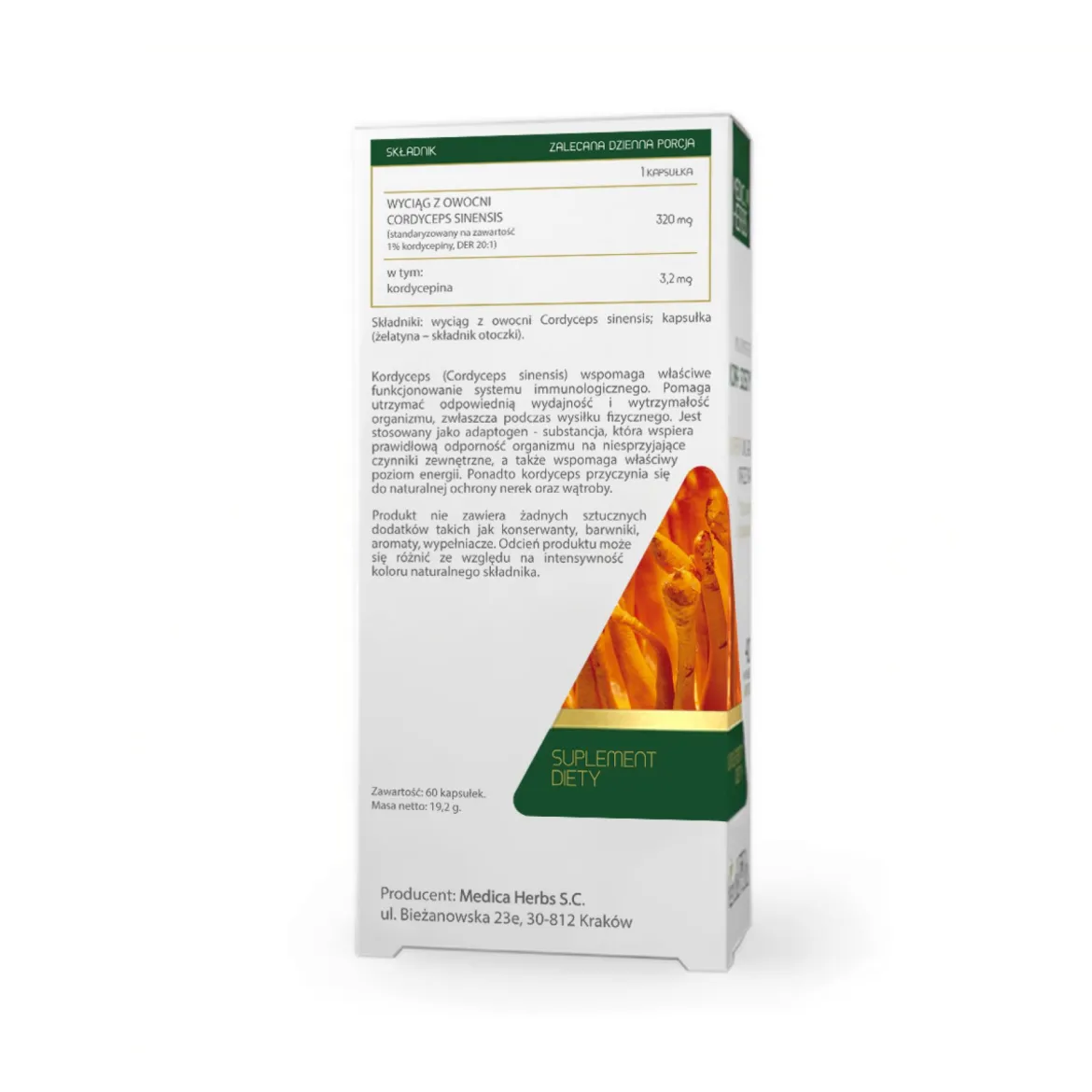 Kordyceps 600mg 60kaps. Medica Herbs