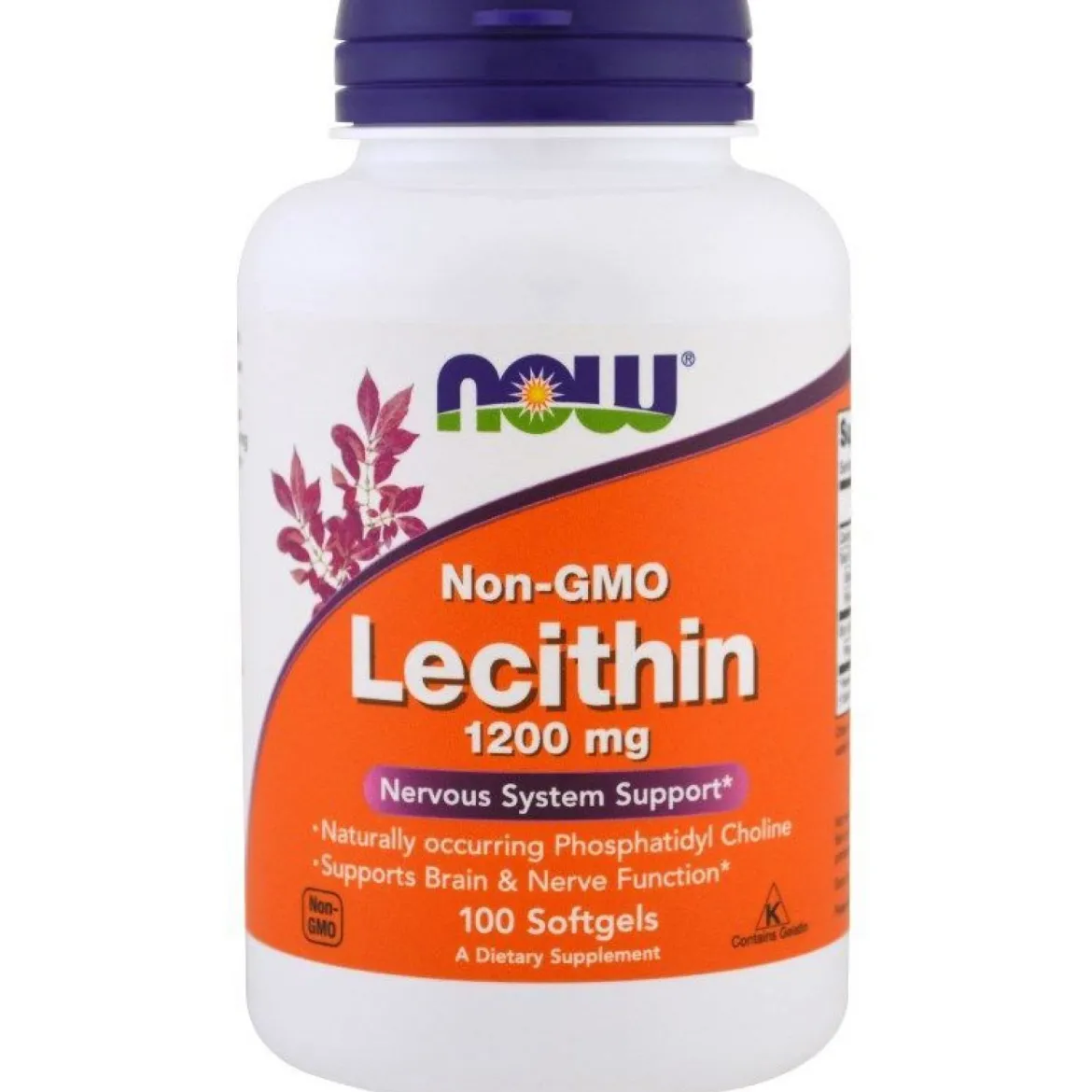 Lecytyna 1200mg Non-GMO 200 softgels Now Foods
