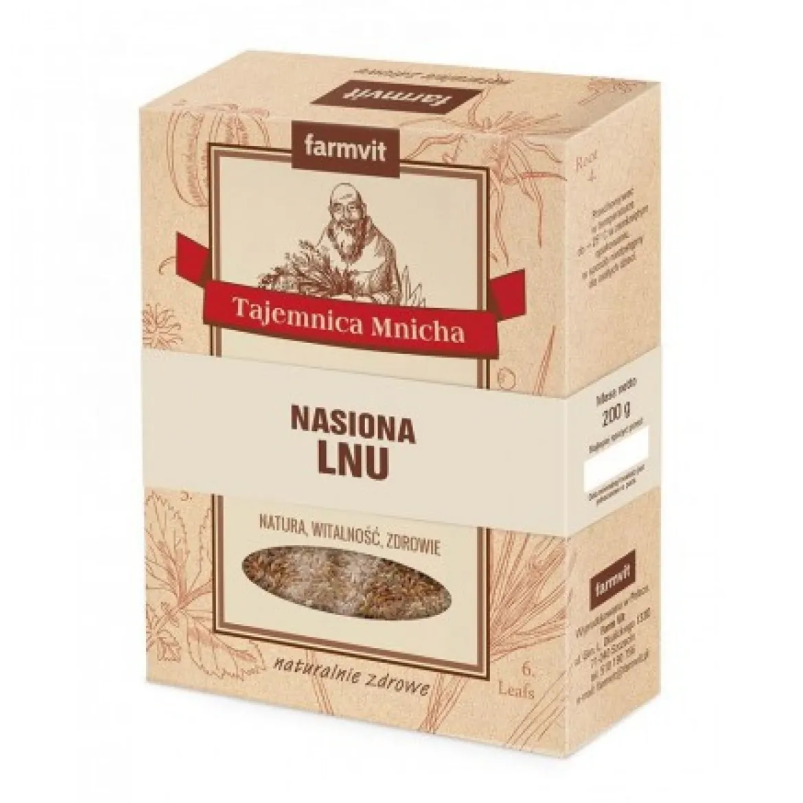 Len brązowy nasiona 200g Farmvit