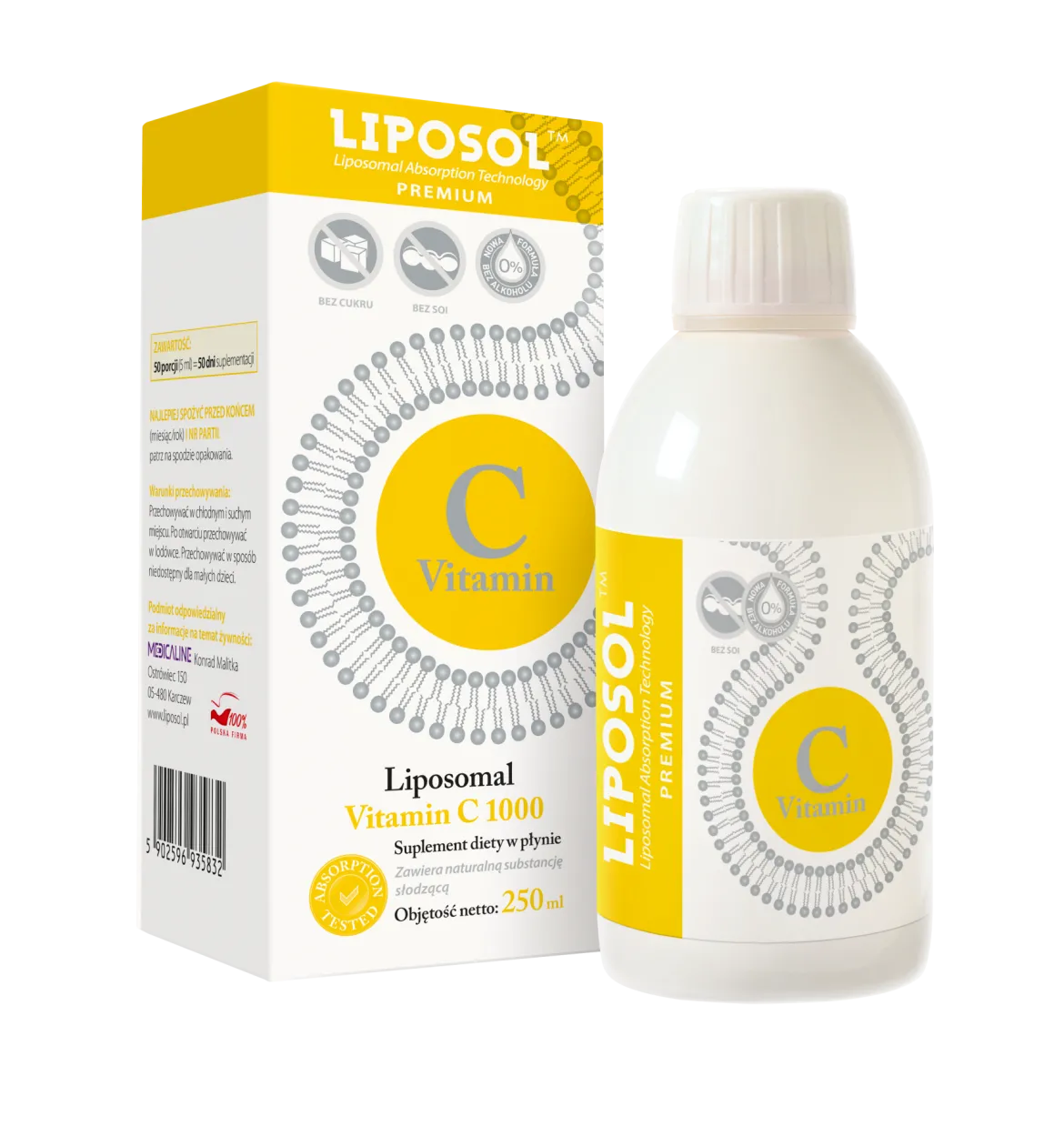 Liposol C 1000 Liposomalna Witamina C 1000 (Buforowana) 250ml Aliness