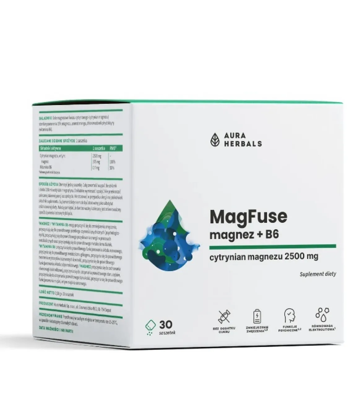 MagFuse Magnez + B6 30 saszetek Aura Herbals