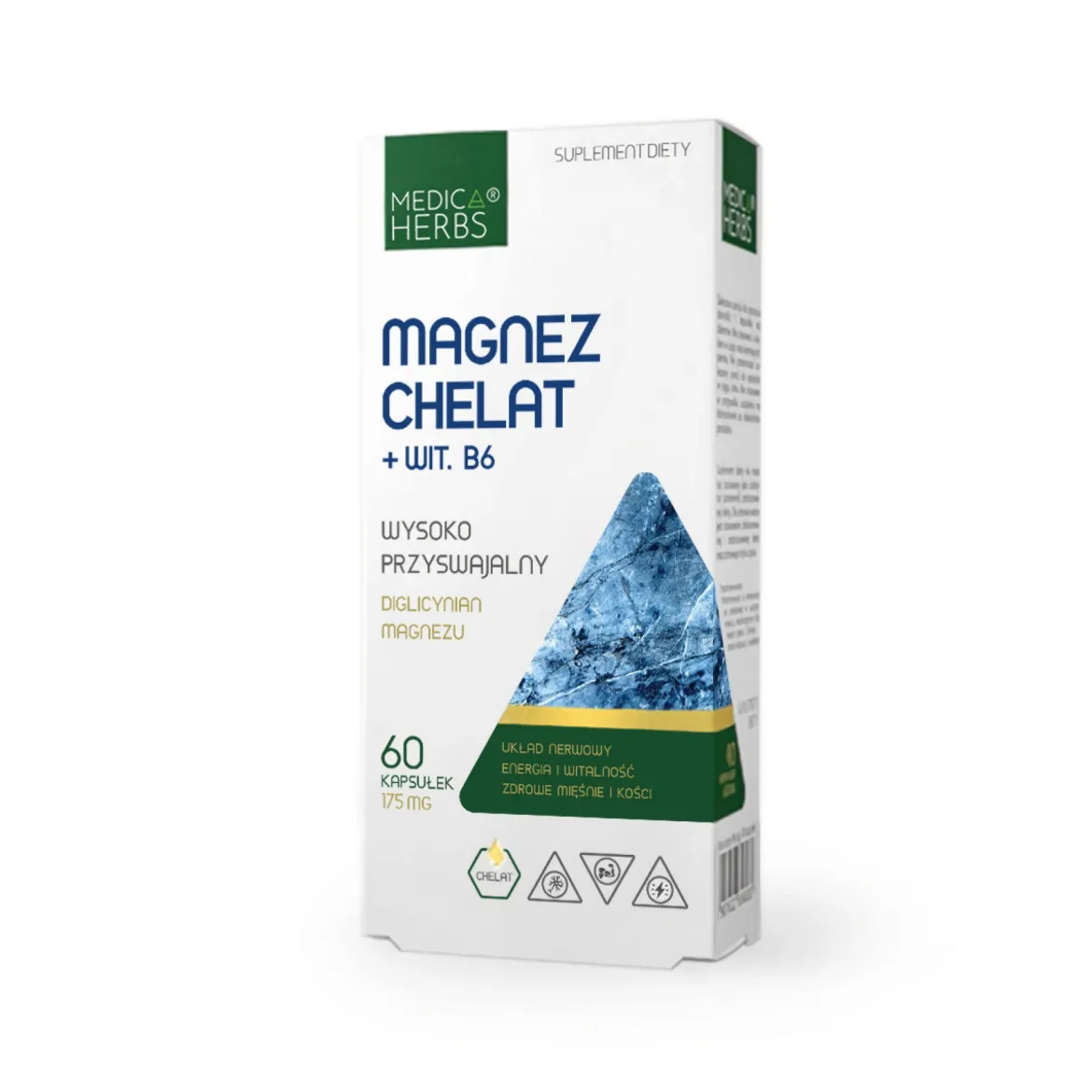 Magnez Chelat Witamina B6 60 kapsułek Medica Herbs