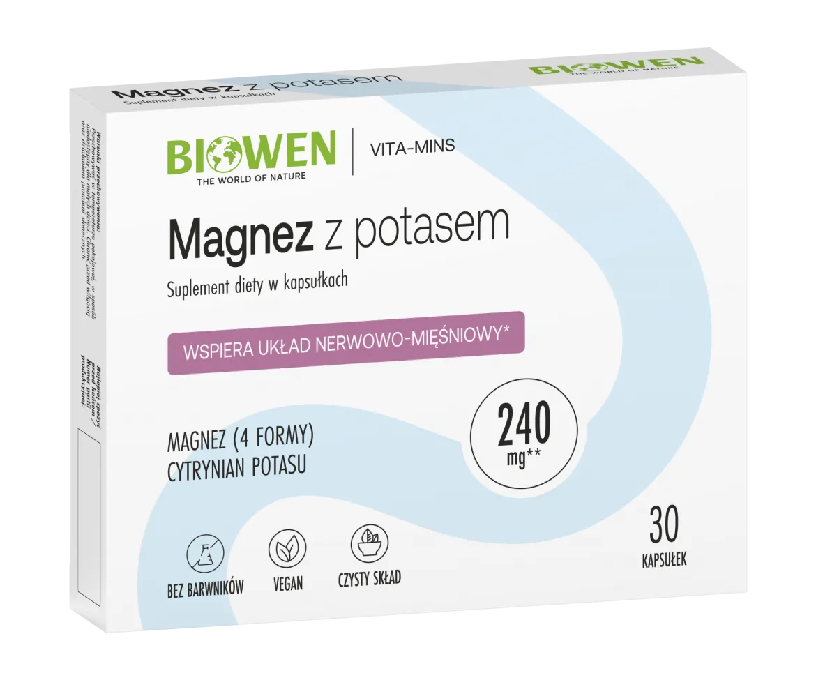 Magnez z potasem 30 kapsułek Biowen