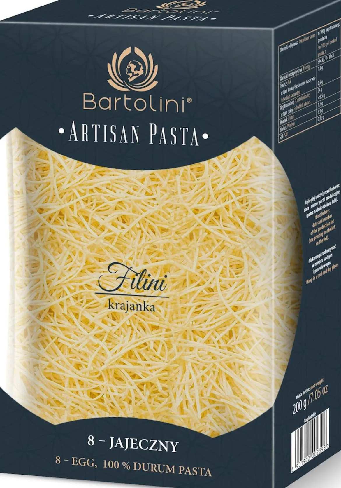 Makaron (8-jajeczny Semolinowy) Krajanka Średnia 200g Bartolini