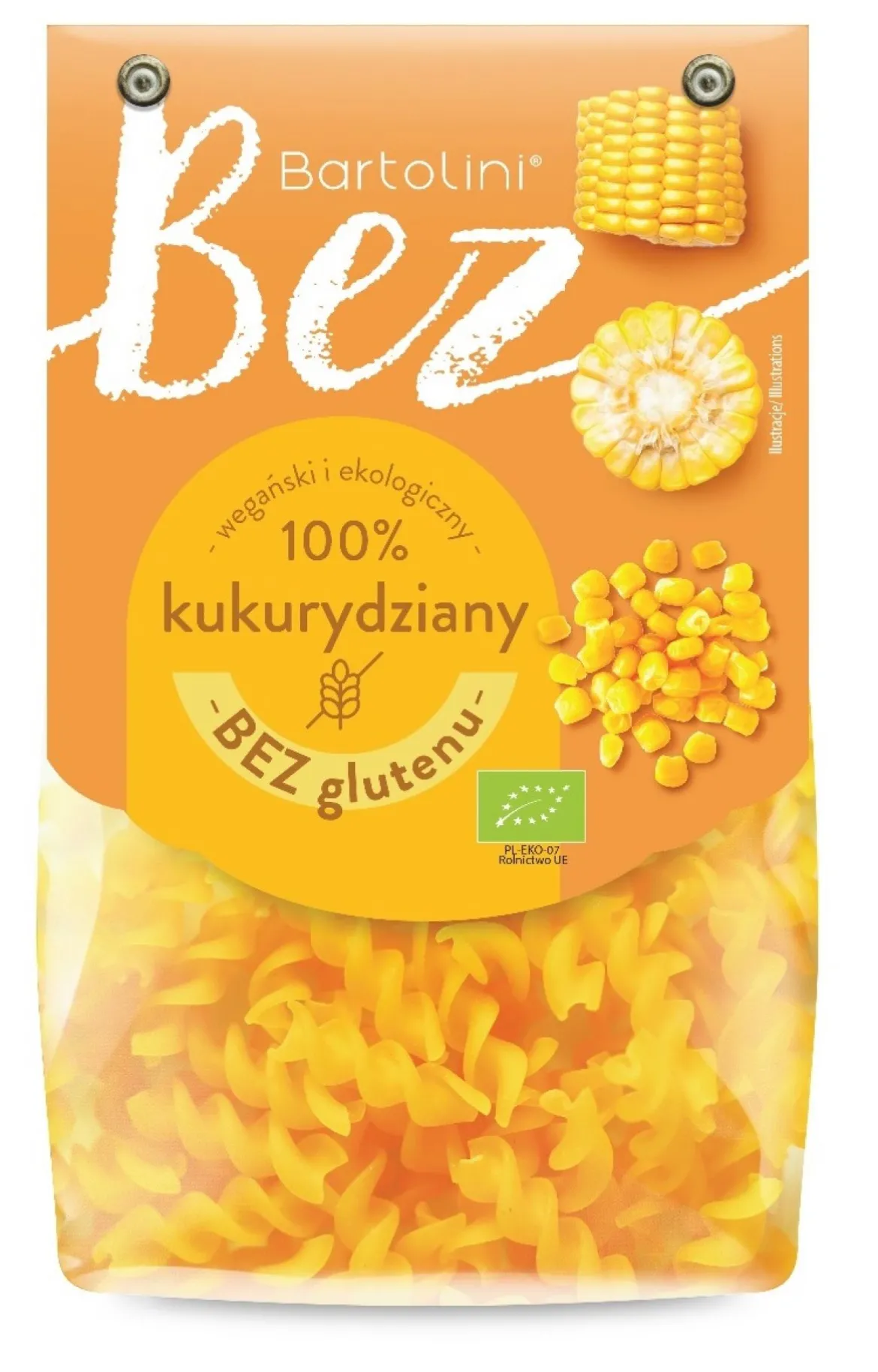 Makaron (Kukurydziany) Świderki Bezglutenowy BIO 250g Bartolini