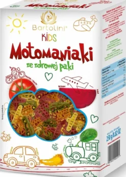Makaron (Semolinowy z Suszonymi Warzywami) Dla Dzieci Motomaniaki 250g Bartolini