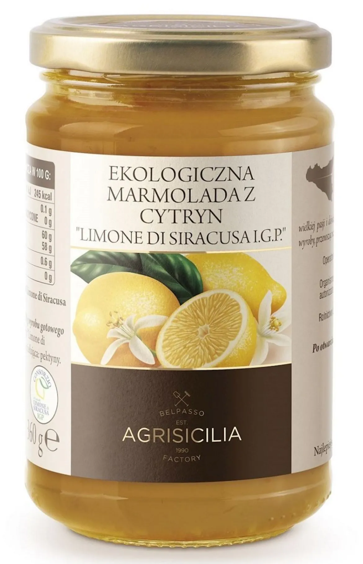 Marmolada z Cytryn BIO 360g Agrisicilia