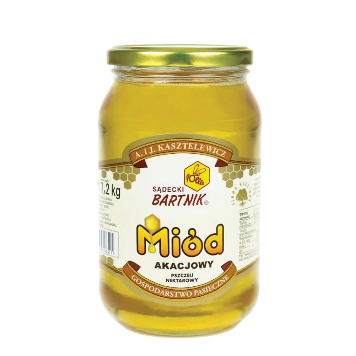 Miód Akacjowy 1,20kg Bartnik Sądecki