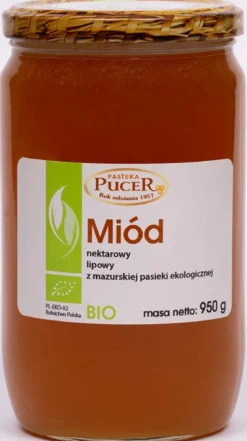 Miód Nektarowy Lipowy BIO 950g Pasieka Pucer