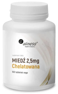Miedź chelatowana 2,5 mg x 100 Vege tabletek Aliness