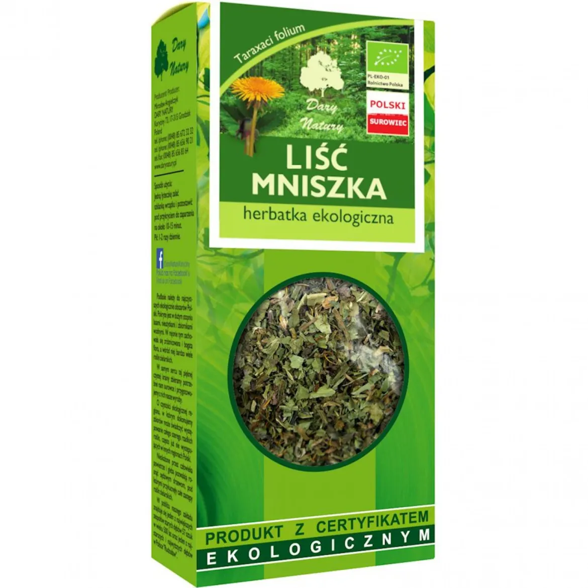 Mniszek liść EKO 25g Dary Natury