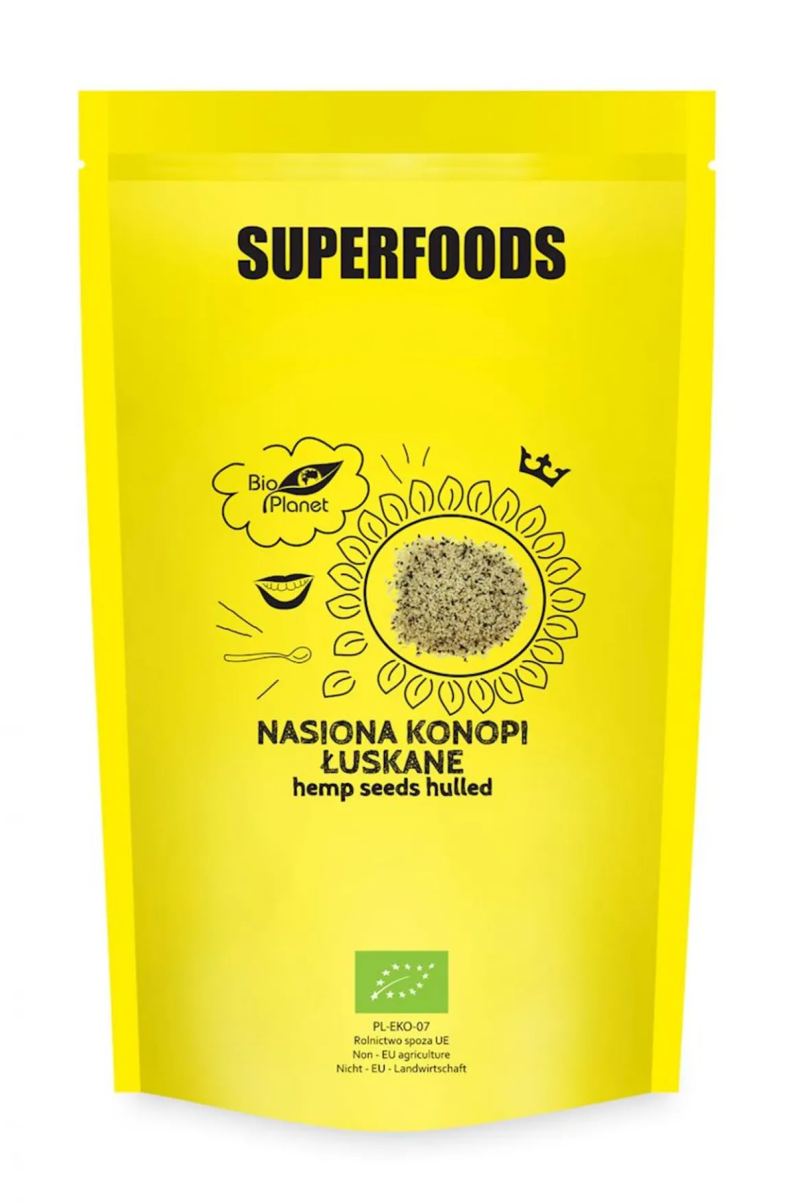 Nasiona Konopi Łuskane BIO 600g Bio Planet