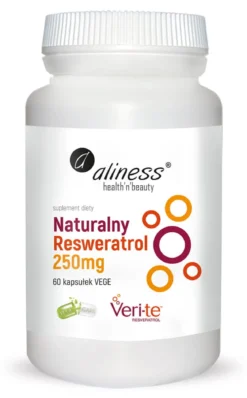 Naturalny Resweratrol Veri-Te 250mg x 60vege caps. Aliness