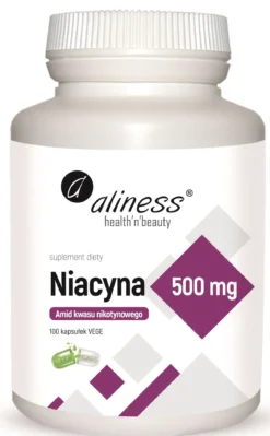 Niacyna, Witamina B3, Amid kwasu nikotynowego 500 mg Aliness