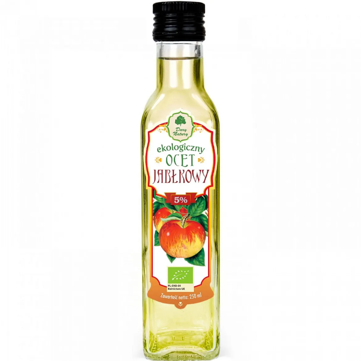 Ocet jabłkowy 5% EKO 250ml Dary Natury