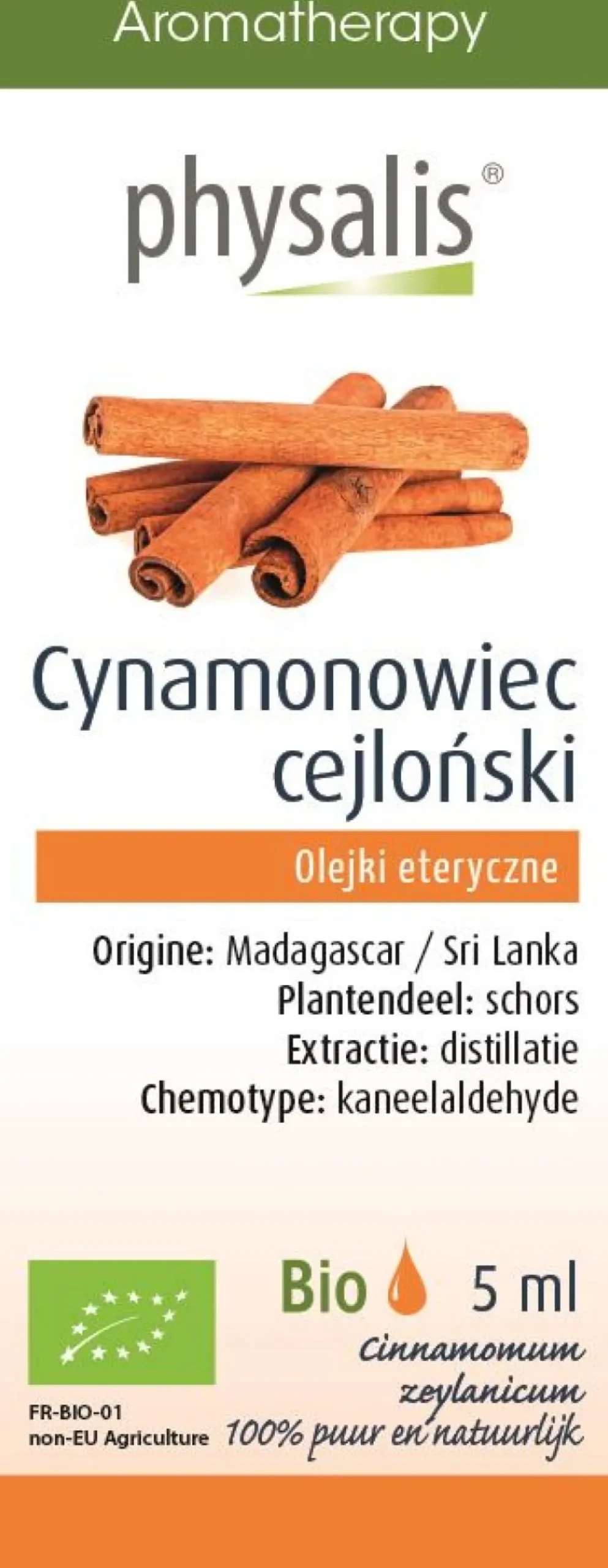 Olejek Eteryczny Cynamonowiec Cejloński BIO 5ml Physalis