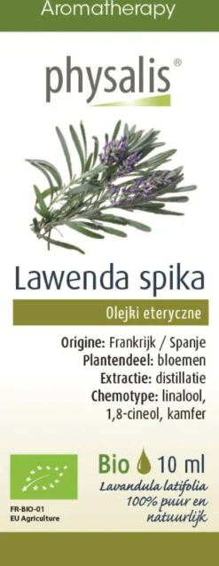 Olejek Eteryczny Lawenda Szerokolistna BIO 10ml Physalis