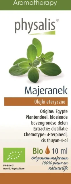 Olejek Eteryczny Majeranek BIO 10ml Physalis