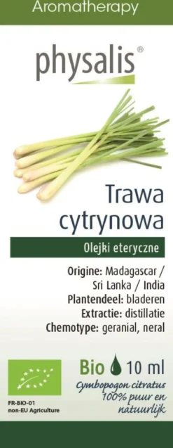 Olejek Eteryczny Trawa Cytrynowa BIO 10ml Physalis