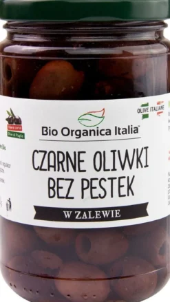 Oliwki Czarne bez Pestek w Zalewie BIO 280g (160g) (Słoik) Bio Organica Italia