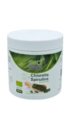 Organic Chlorella Pyrenoidosa + Spirulina w tabletkach 280g Bio Organic Foods