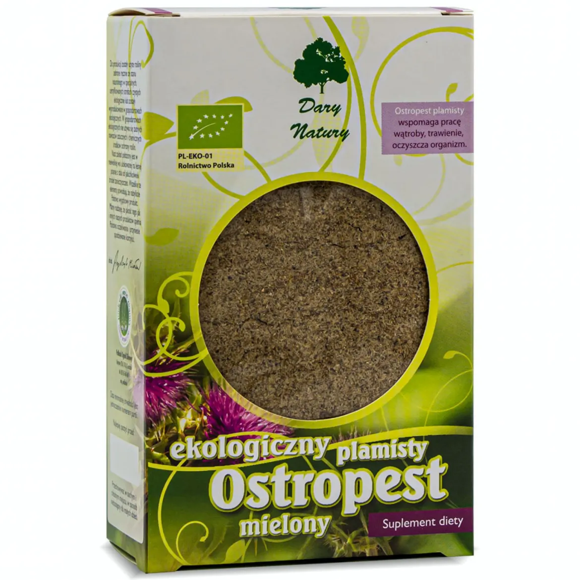 Ostropest plamisty mielony EKO 100g Dary Natury