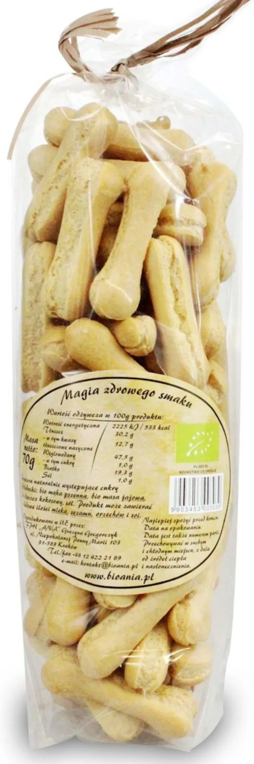 Pałeczki ptysiowe bez dodatku cukru BIO 70g Biopont