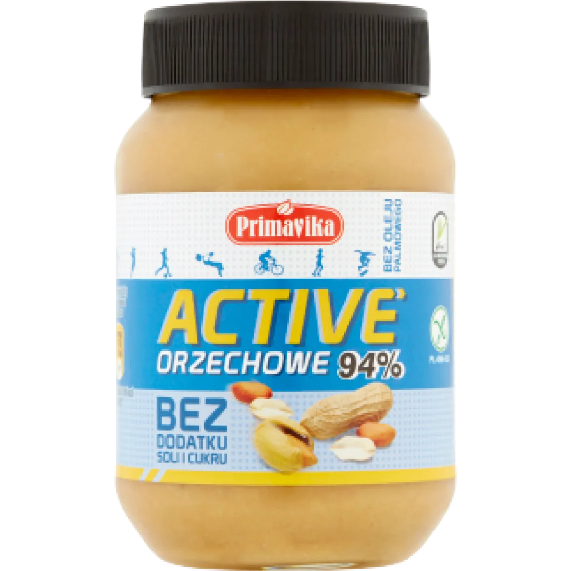 Pasta z Prażonych Orzeszków Ziemnych Active Bez Dodatku Soli i Cukru Bezglutenowa 470g Primavika