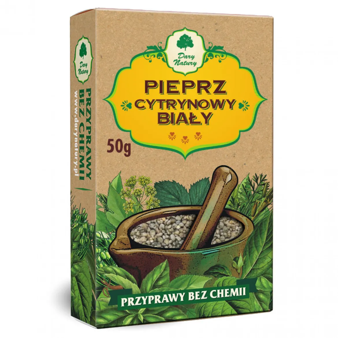 Pieprz biały cytrynowy 50g Dary Natury