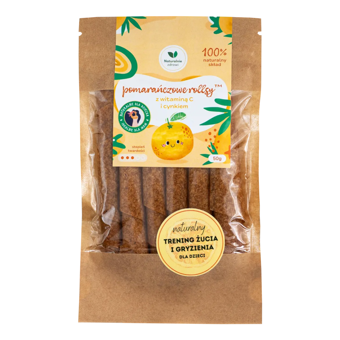 Pomarańczowe Rollsy z Witaminą C i Cynkiem 50g Naturalnie Zdrowi
