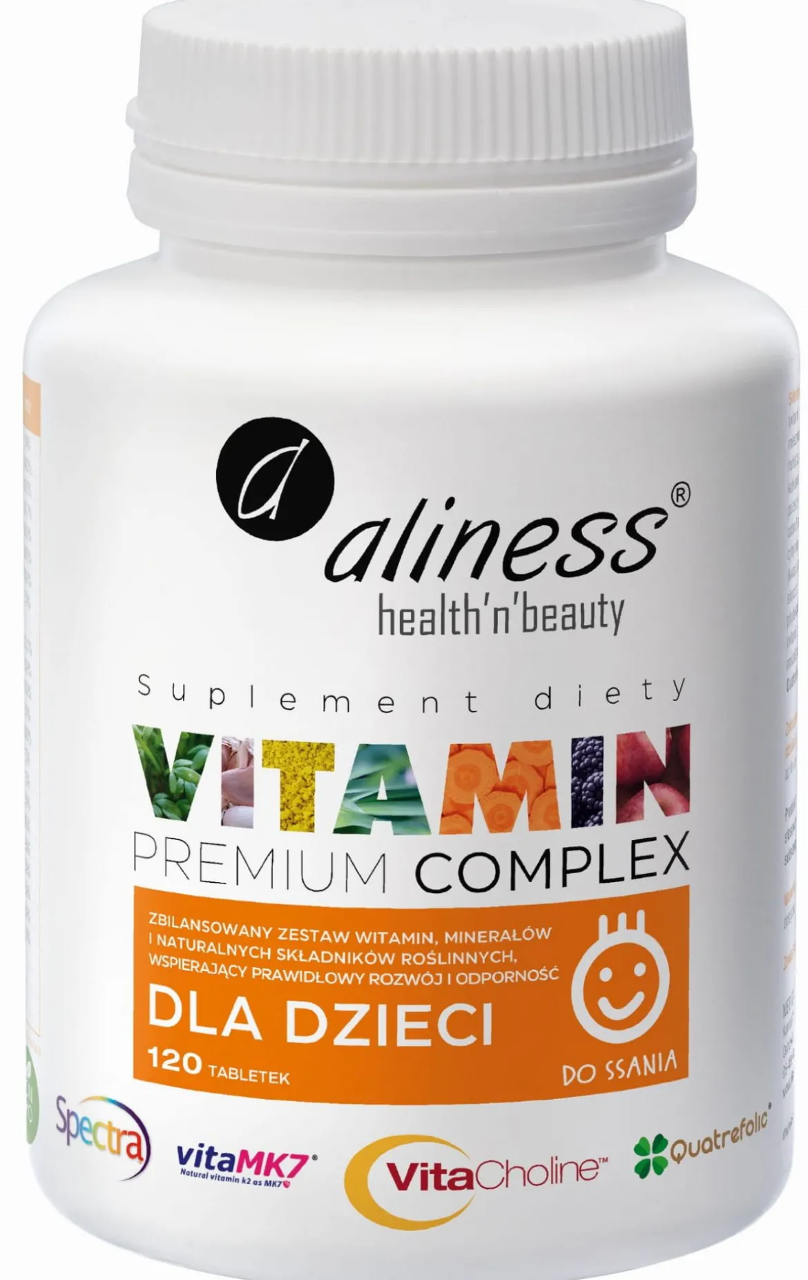 Premium Vitamin Complex dla dzieci 120tabletek do ssania Aliness
