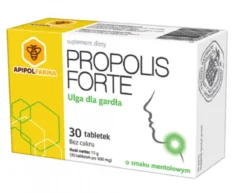 Propolis Forte dla gardła mentolowe 30 tabletek Apipolfarma