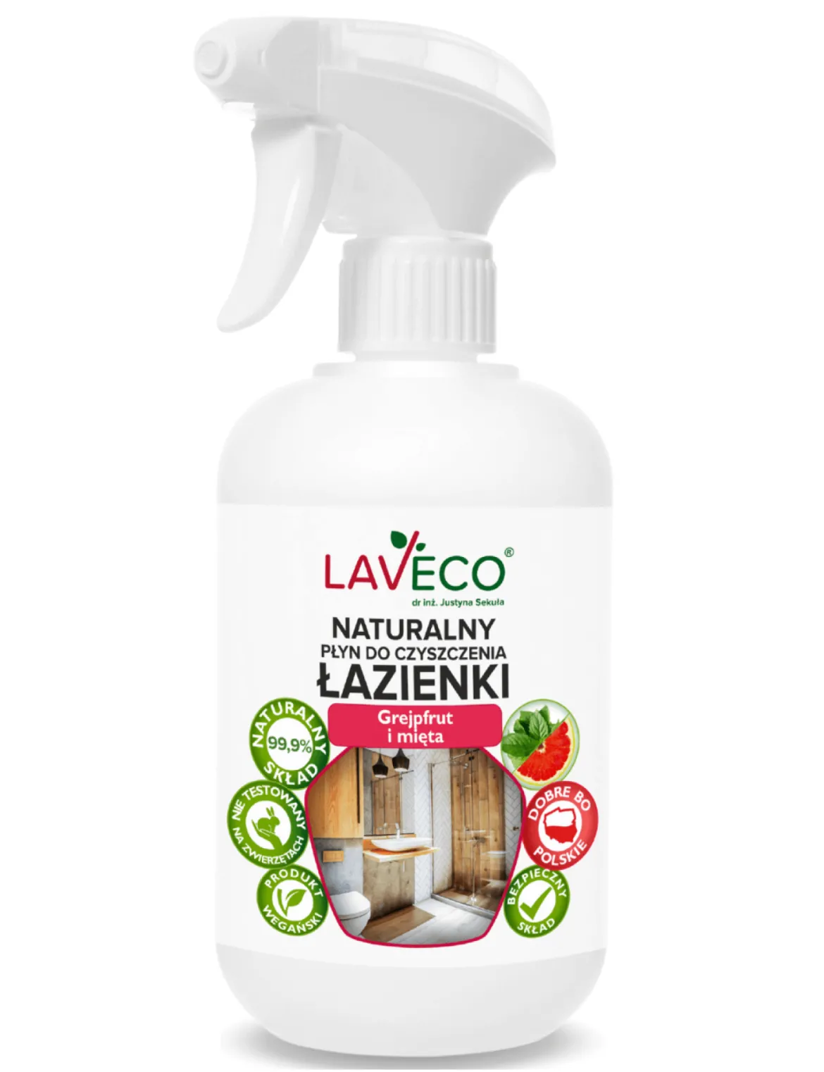 Płyn do czyszczenia łazienki Grejpfrut i Mięta 500ml Laveco