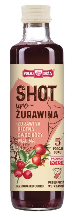 SHOT żurawina, róża, malina 250ml Polska Róża