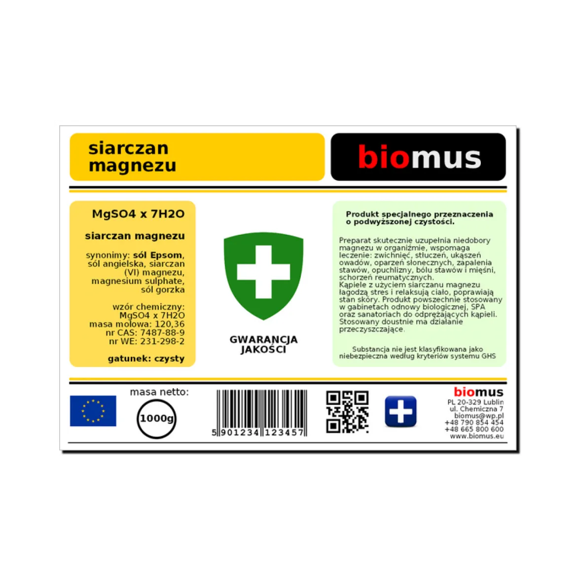 Siarczan magnezu 500g Biomus