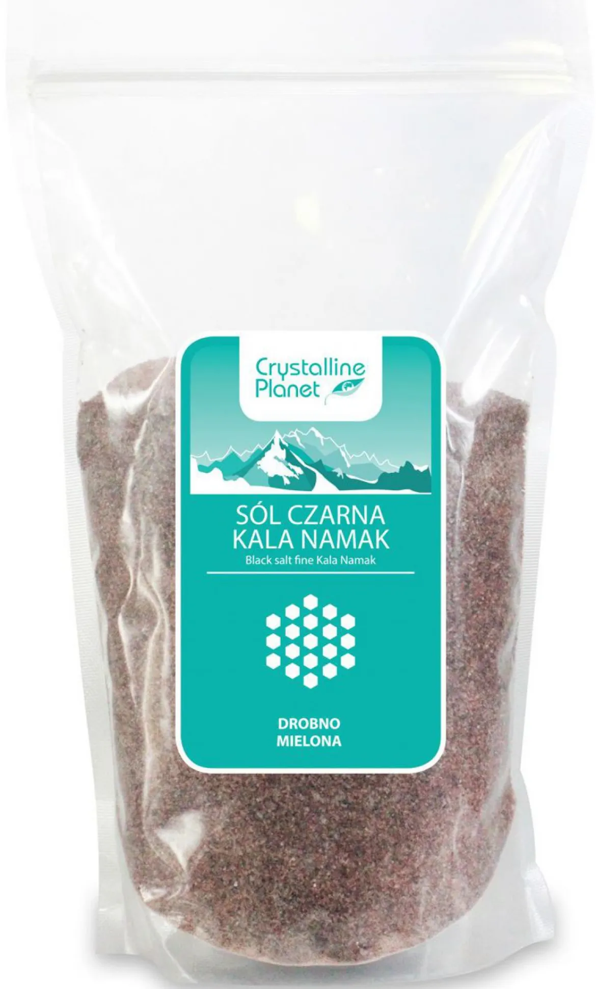 Sól Czarna Kala Namak Drobno Mielona 1kg Crystalline Planet