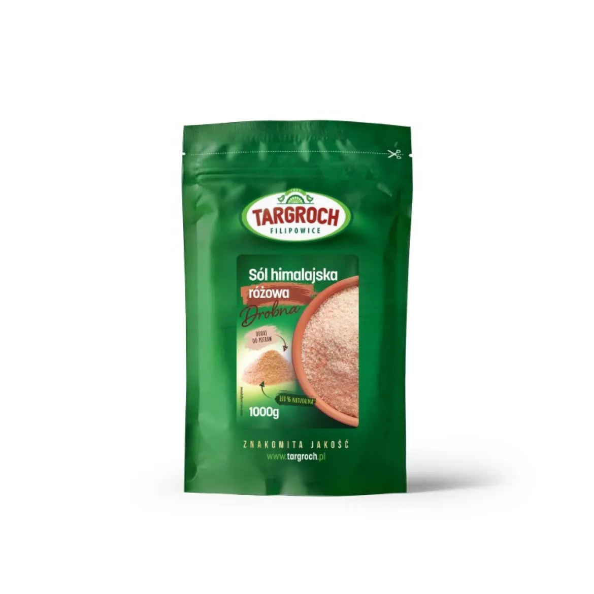 Sól himalajska różowa drobna jodowana 1kg Targroch