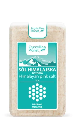 Sól Himalajska Różowa Drobno Mielona 600g Crystalline Planet