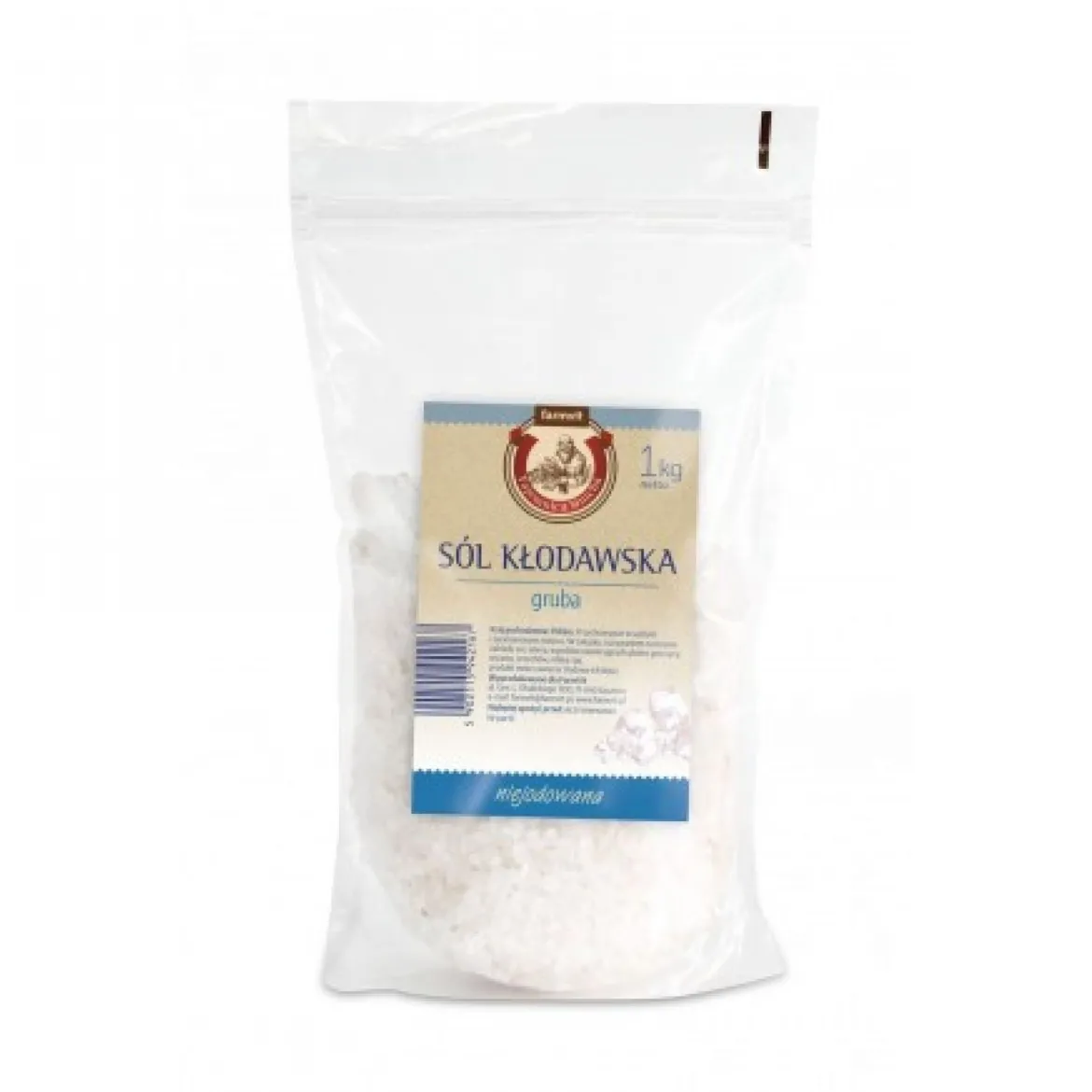 Sól Kłodawska Gruboziarnista Niejodowana 1kg Farmvit