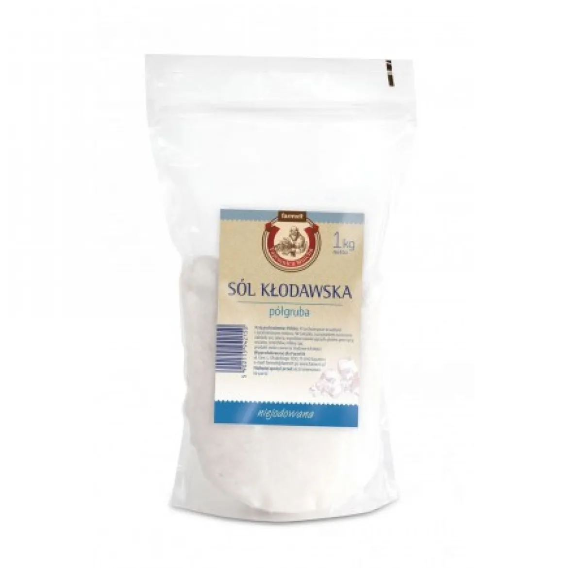 Sól Kłodawska Półgruba Niejodowana 1kg Farmvit