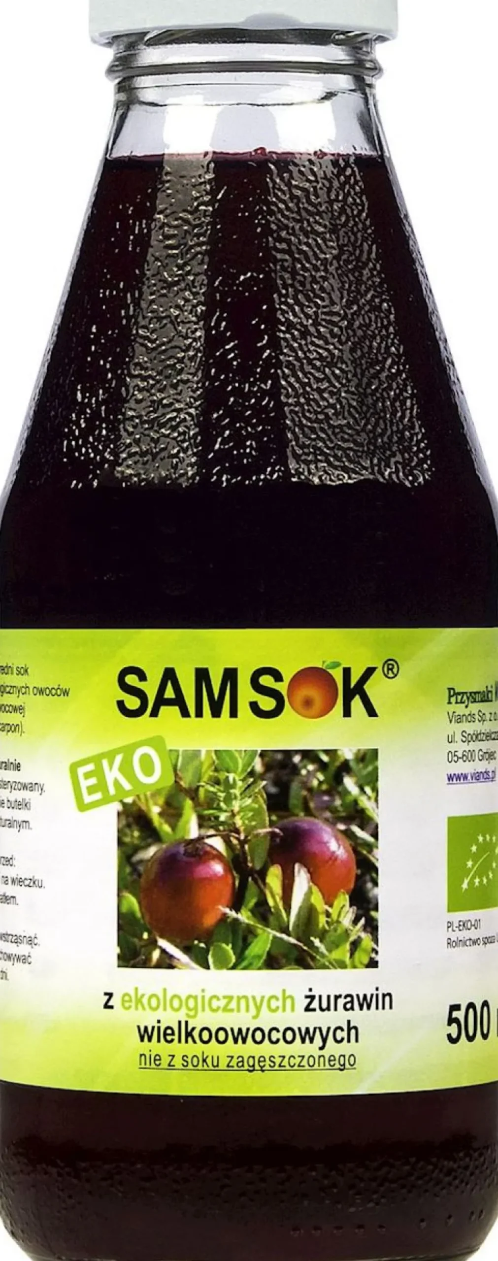 Sok z Żurawiny Wielkoowocowej Nfc BIO 500ml Viands (Sam Sok)