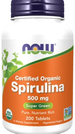 Spirulina 500mg 200 tabletek Now Foods
