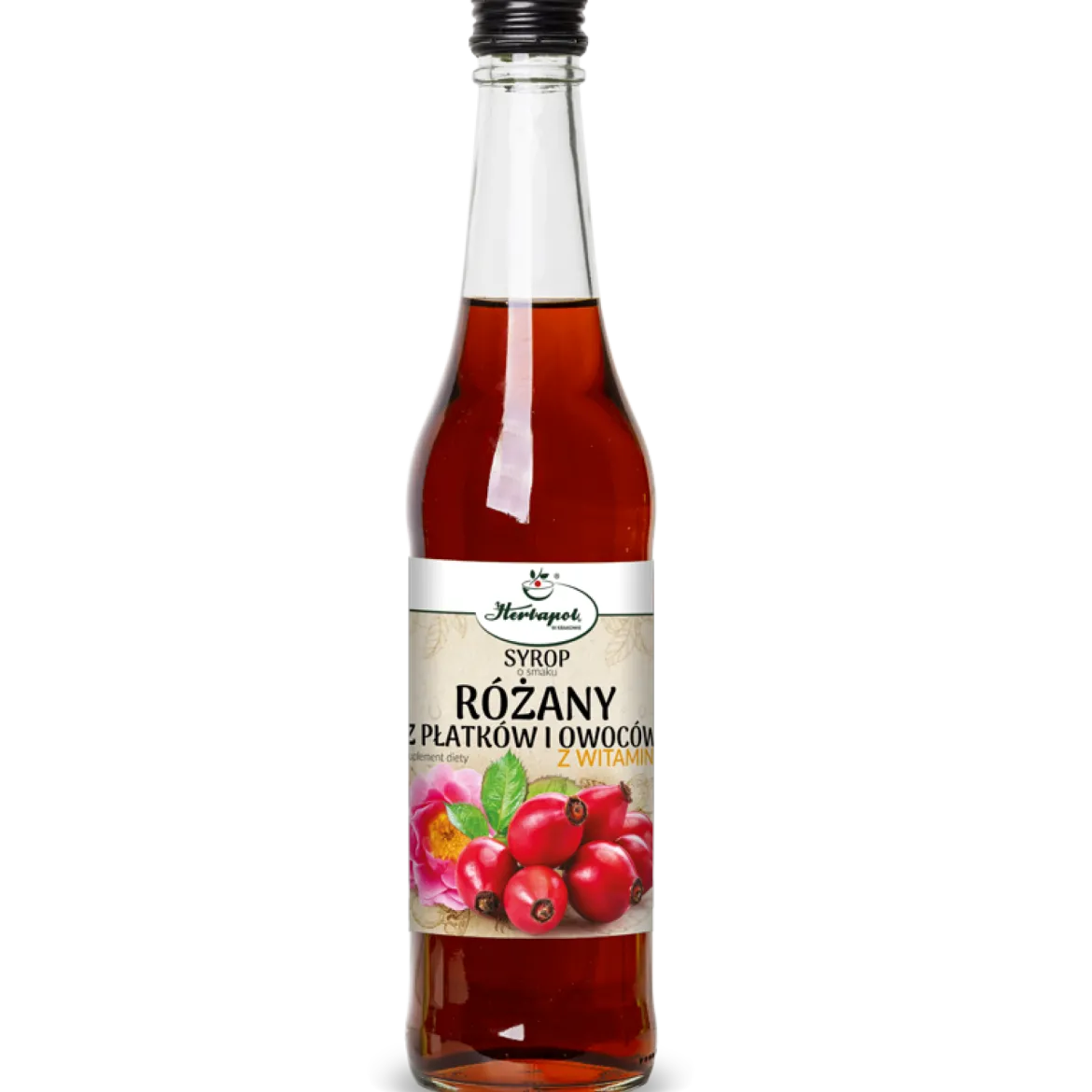 Syrop Różany z Płatków i Owoców z Witaminą C 480ml Herbapol