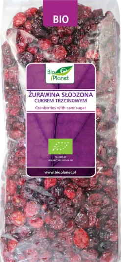 Żurawina słodzona cukrem trzcinowym BIO 1kg Bio Planet
