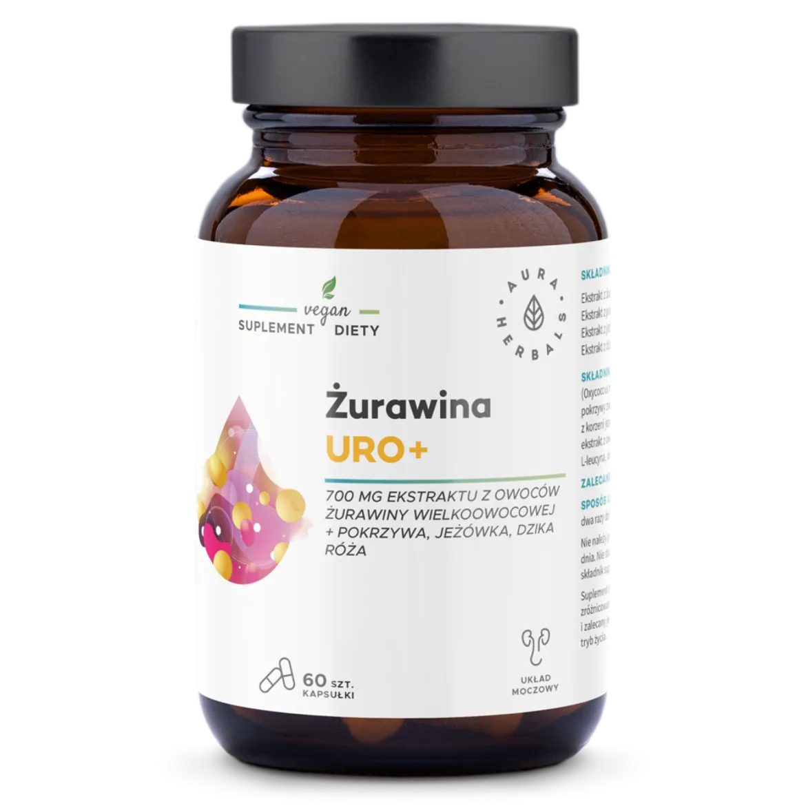 Żurawina URO 700mg 60 kapsułek Aura Herbals