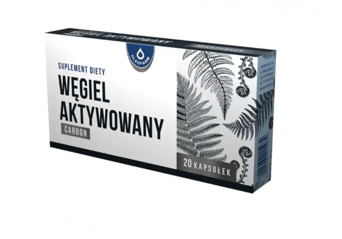 Węgiel aktywowany carbon 20 kapsułek Oleofarm