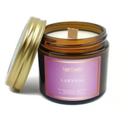 Świeca Sojowa Zapachowa z Drewnianym Knotem Lawenda 120g Your Candle