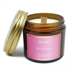 Świeca Sojowa Zapachowa z Drewnianym Knotem Magnolia 120ml Your Candle